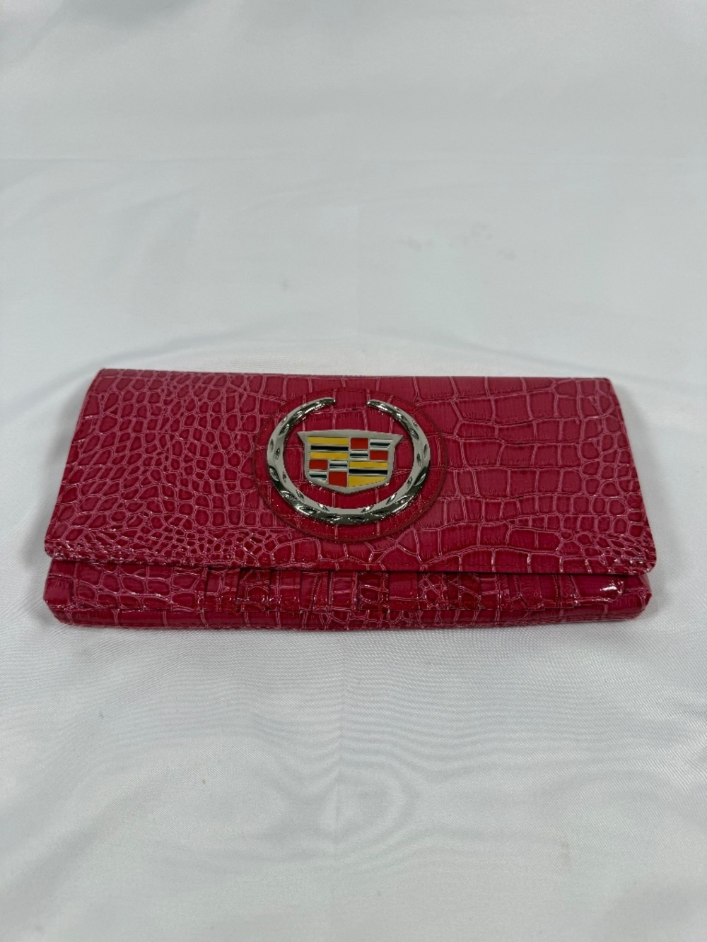 Cadillac Pink Croc Embossed Wallet Clutch Y2K Barbiecore Glam